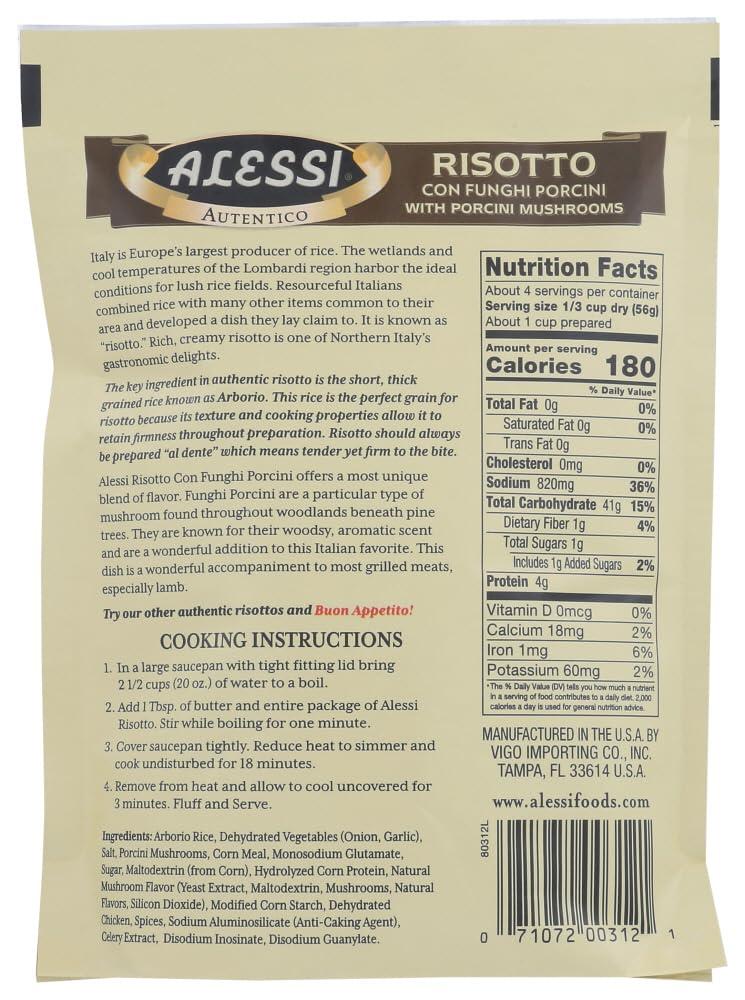 Alessi Alessi Funghi Risotto with Porcini Mushrooms -- 8 oz - 2 pc