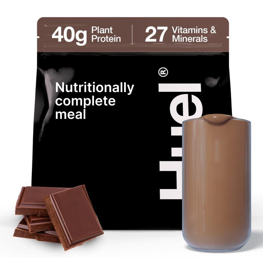 Huel Huel Black Edition | Chocolate 40g Vegan Protein Powder | Nutritionally Complete Meal | 27 Vitamins and Minerals, Gluten Free | 17 Servings | Scoop not included to reduce plastic
