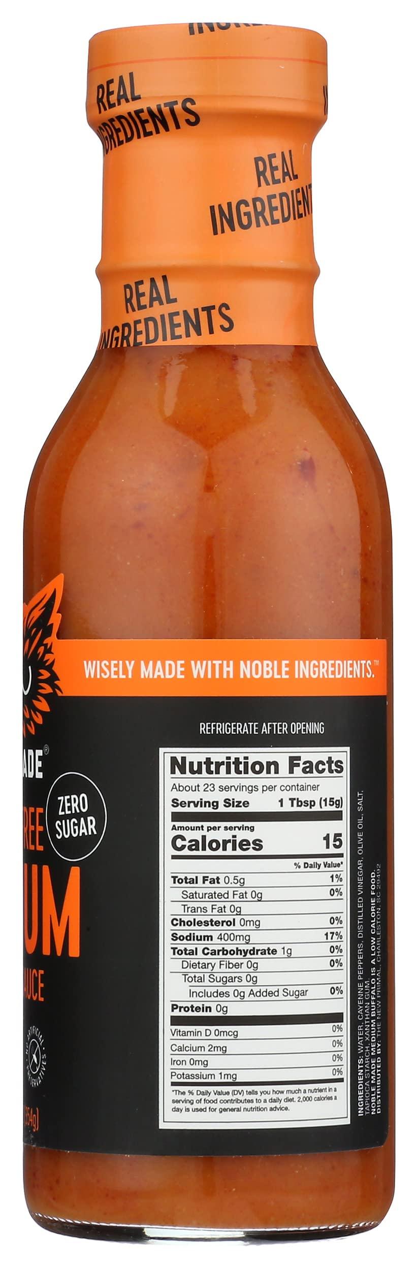 The New Primal The New Primal Medium Buffalo Dipping and Wing Sauce, Gluten Free, 12.5 Fluid Ounce (Pack of 6)
