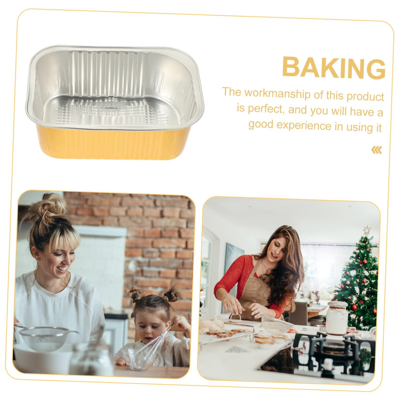 Zerodeko Zerodeko 40 Pcs Foil Cake Bowls Aluminium Foil Cups Barbecue Foil Pans Food Trays Disposable Ramekins with Lids Disposable Roasting Dessert Containers Aluminum Foil Camping Supplies Thicken