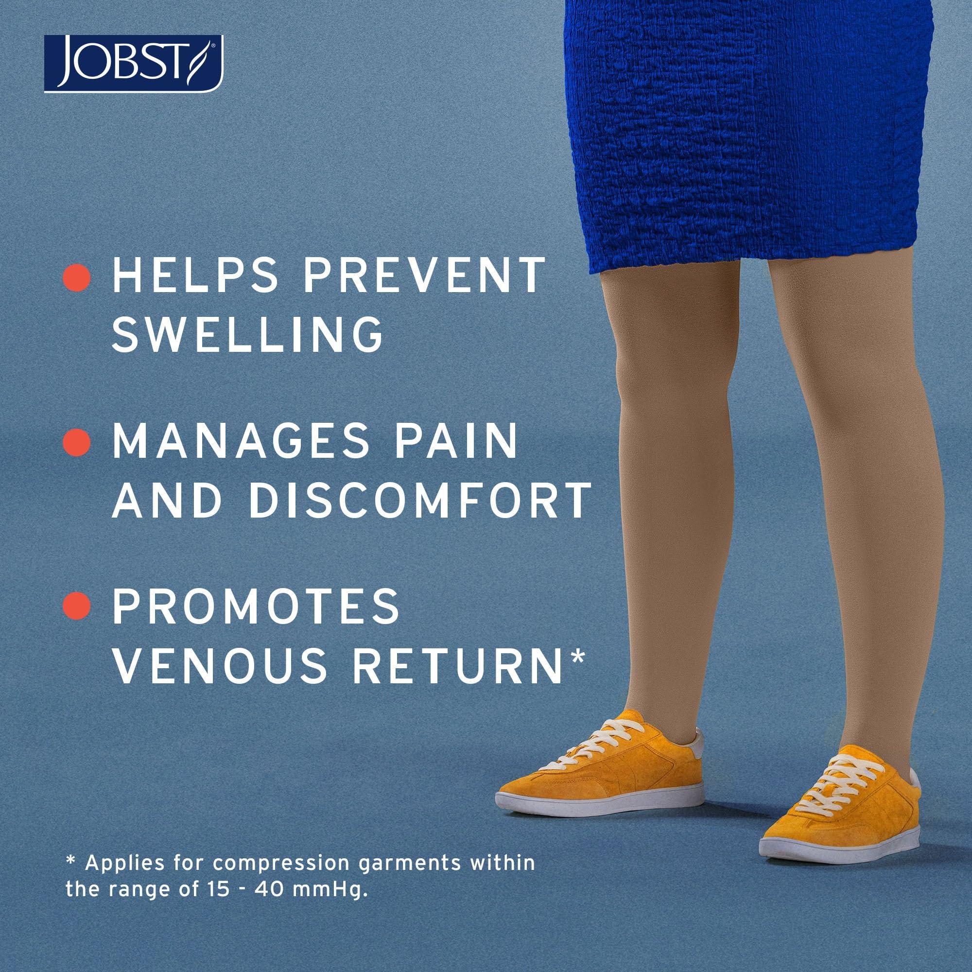 JOBST JOBST Relief 30-40 mmHg Compression Stockings, Waist High Pantyhose, Open Toe | Compression Socks for Women/ Men for Tired, Aching or Swollen Legs, Minor Varicosities | Beige, Medium