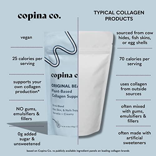 Copina Co. Copina Co Original Vegan Collagen Booster Creamer Mix: Plant Based Collagen Support Smoothie Drink Vegan Creamy Blend | Original Flavor | 3 Bags - 25 Servings per Bag