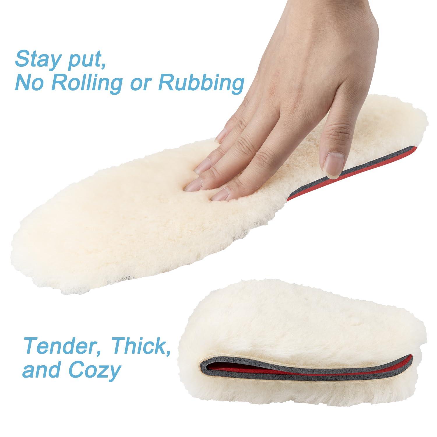 Endoto Endoto Replacement Insoles for UGG Men Slipper and Boot Shoes, Sheepskin Insole Inserts for Foot Warm(Size:Men14-EU48.5)