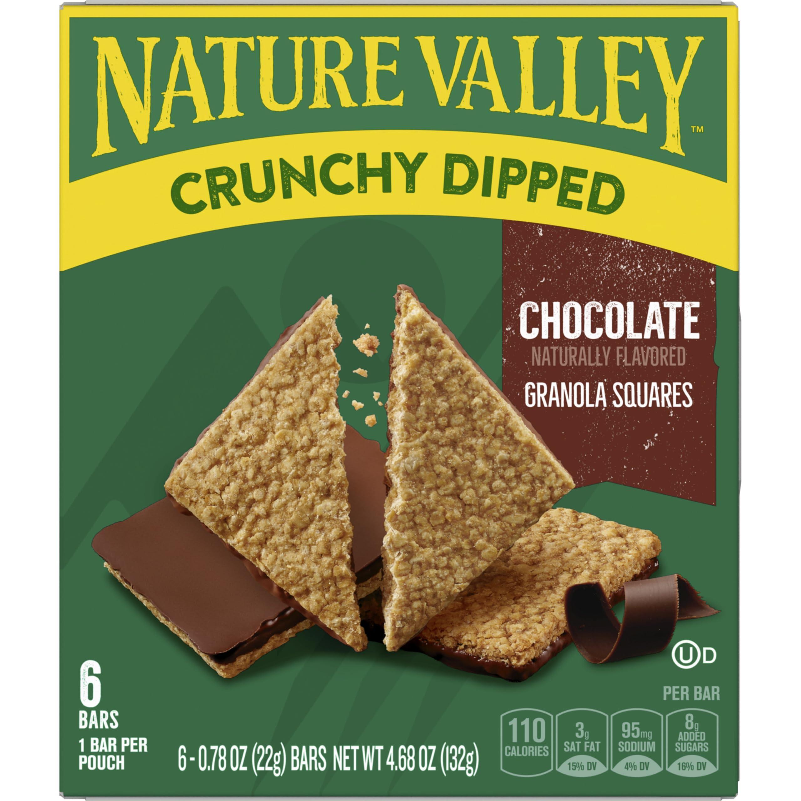 Nature Valley Nature Valley Crunchy Dipped Granola Squares, Oats and Chocolate, 6 ct, 4.68 OZ