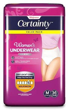 Certainty Certainty Women's Underwear, Maximum Absorbency Medium (36)