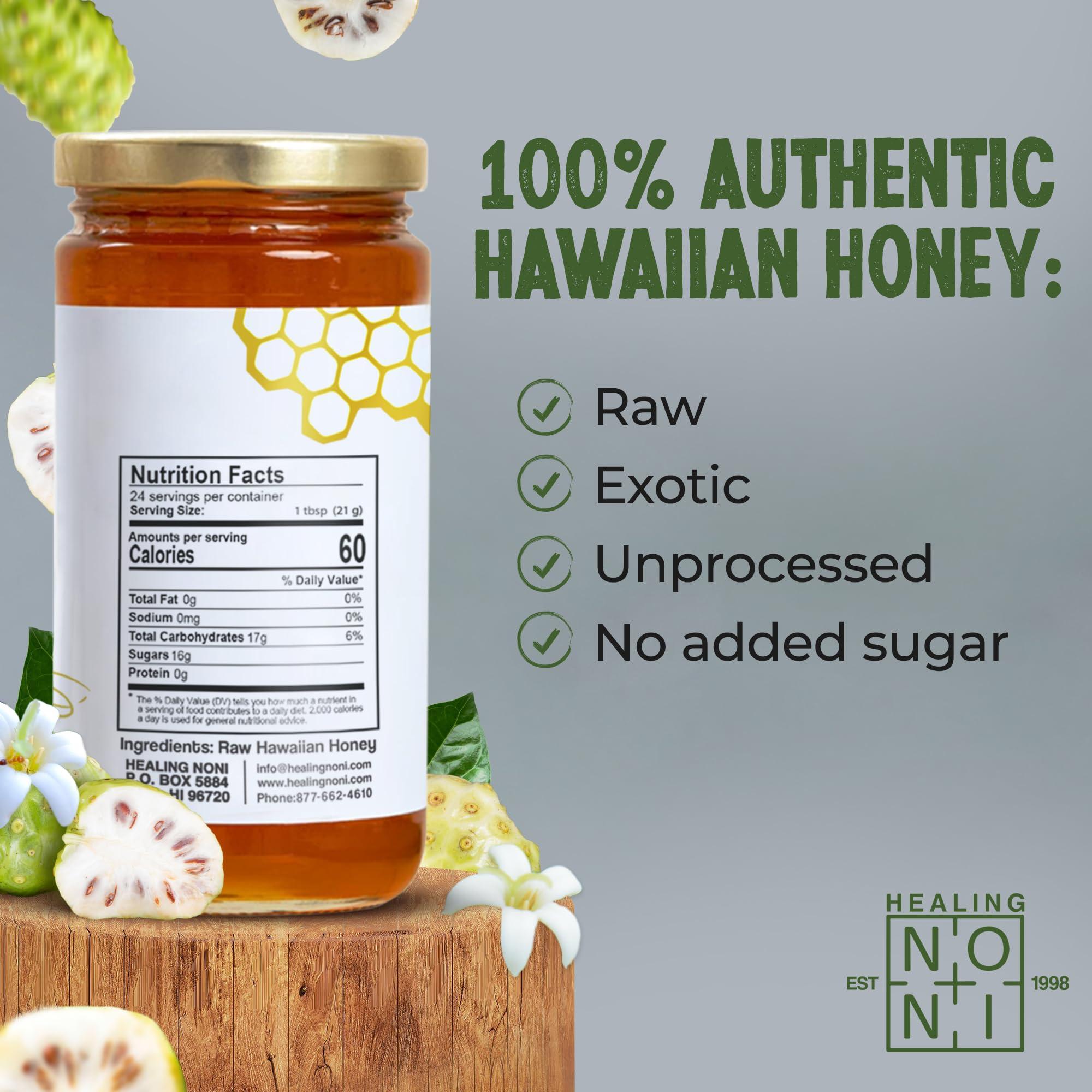 Healing Noni Healing Noni - Hawaiian Honey - All-Natural - 2-Pack Glass Jar 48oz