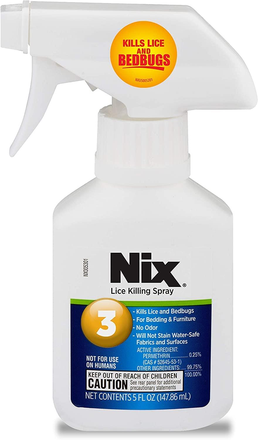 Nix Nix Lice & Bed Bug Killing Spray for Home, Bedding & Furniture, 5 fl oz. (Pack of 3)