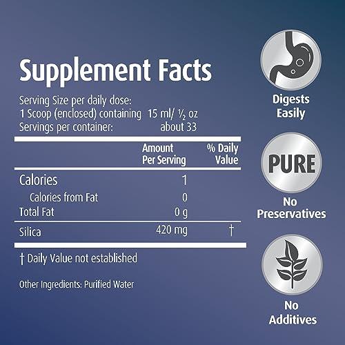 Hubner Hubner Original Silicea Gel 17 fl oz / 500 ml for Hair, Skin, Nails, and Connective Tissue, Pure Colloidal Silica Gel Formula, No Additives or Preservatives