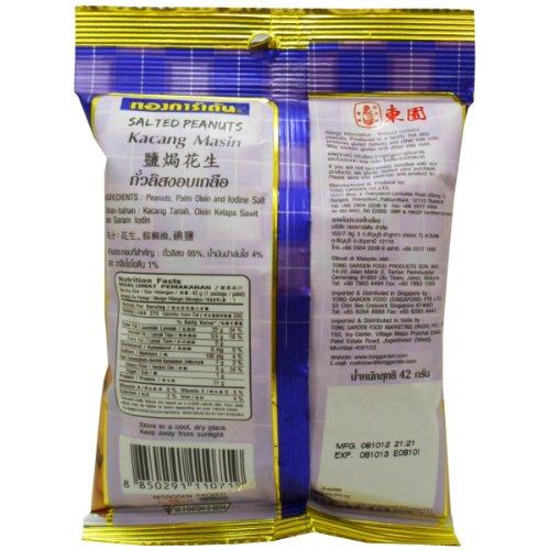 Tong Garden Crispy Salted Peanuts Snack Net Wt 42g (1.48 Oz.) Tong Garden Brand X 3 Bags