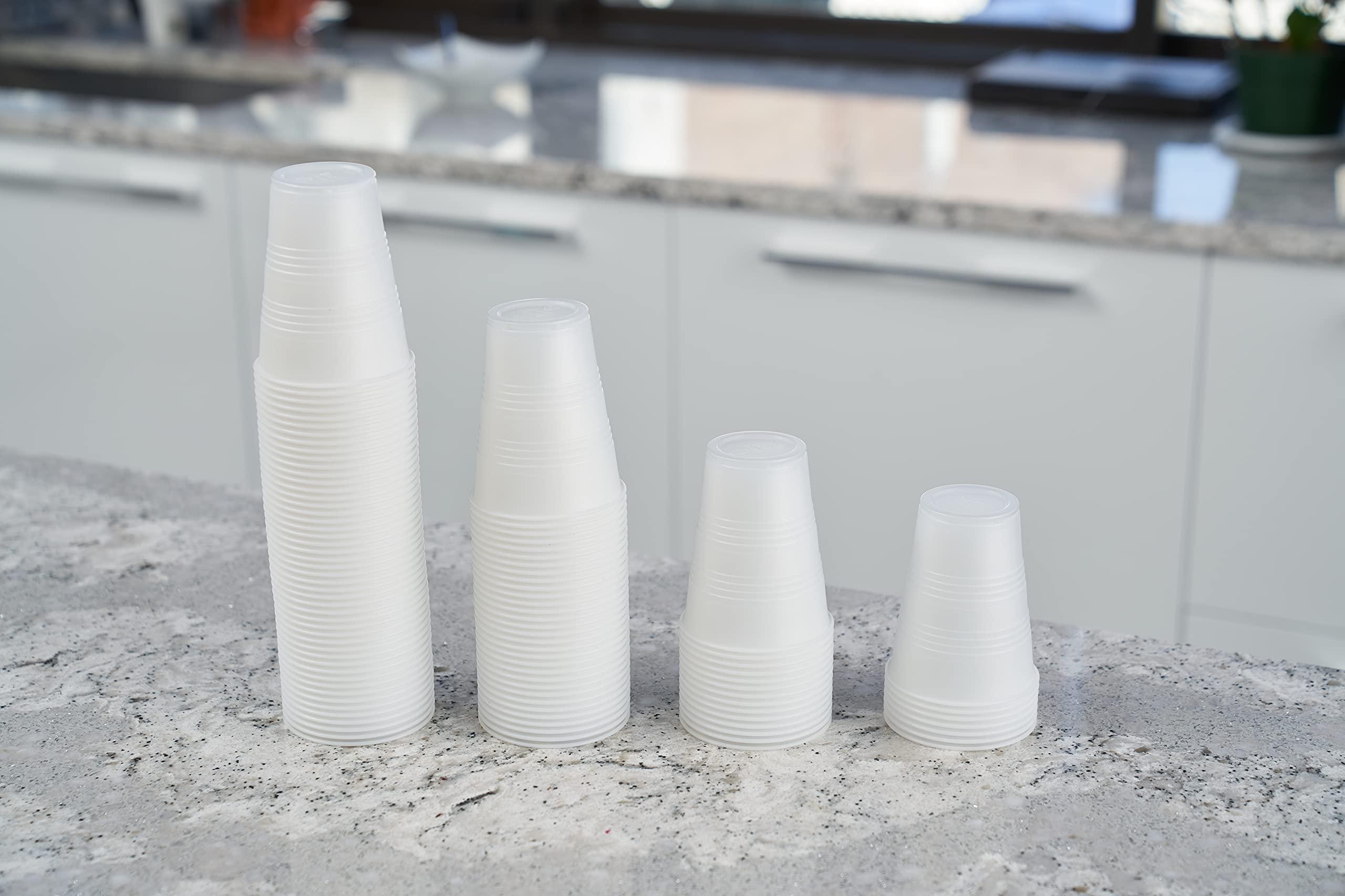 EcoQuality 3 oz Translucent Plastic Cups - Disposable 3 Ounce Cold Drink Party Cups - Cold Drink, Soda Cups, Party Cups, Office Water Cups, Drinking Cups for Home, Events, Wedding, Parties, Takeout (2500 PACK)