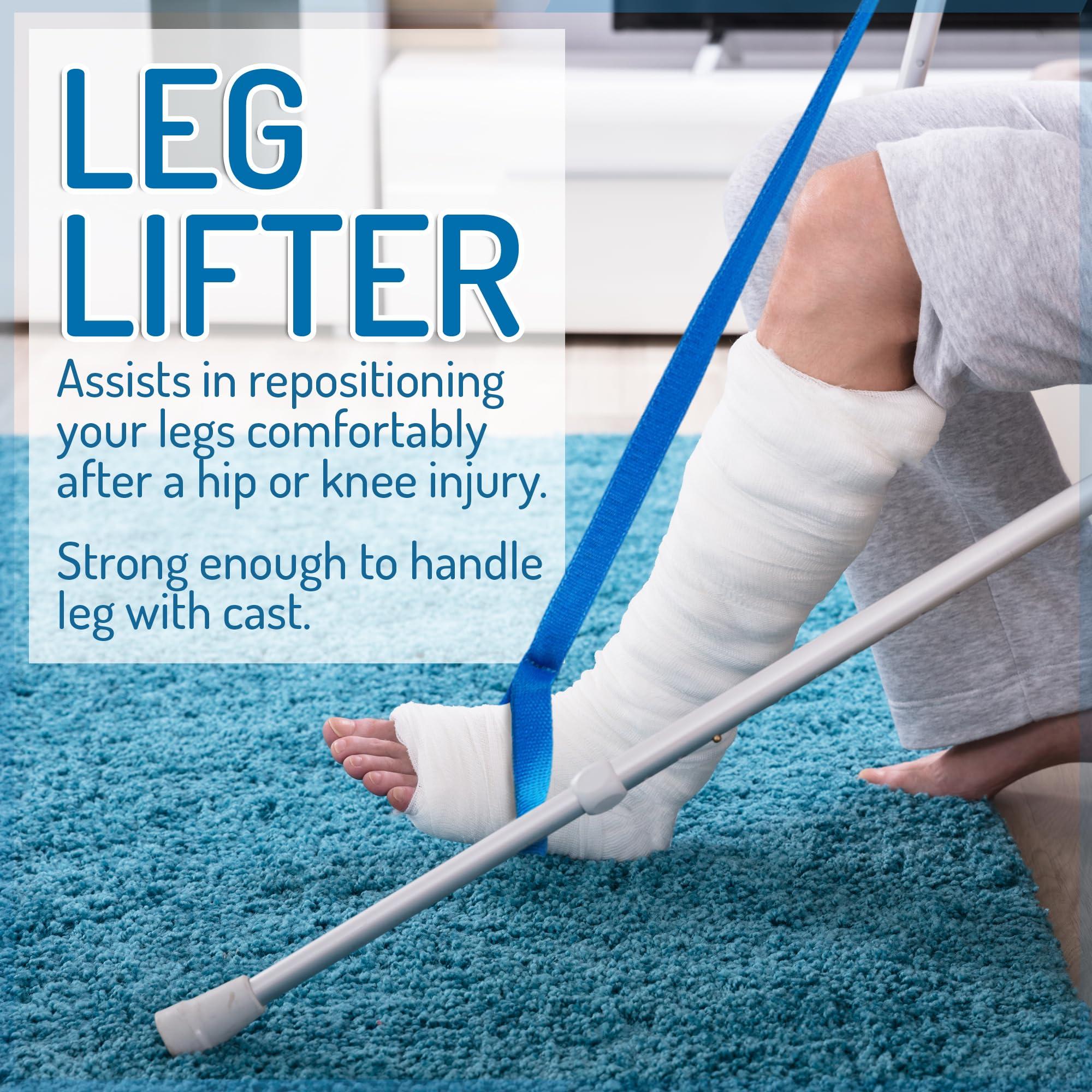 MARS WELLNESS 7 Piece Deluxe Hip Kit - Deluxe Hip/Knee Replacement Kit Tool - Leg Lifter, Sock Iad, 2 Rotating Grabber Reacher, Dressing Stick, Shoe Horn, Bath Sponge - Surgery Recovery Kit