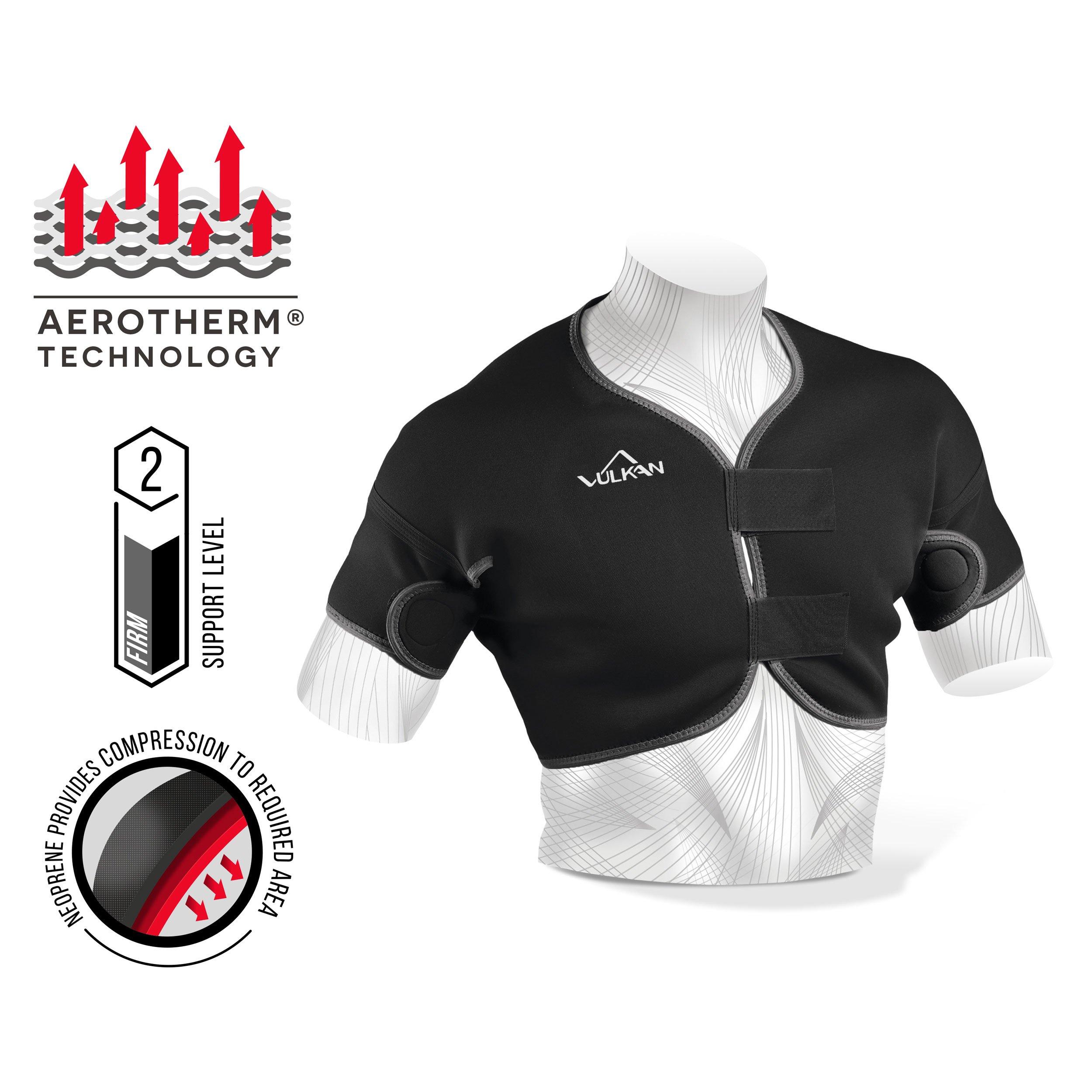 Days VULKAN Classic Full Shoulder Support, Medium, for Tendonitis, Bursitis, & Other Shoulder Injuries, Covers Both Shoulders, Compression & Warmth, Protection for Rehabilitation & Recovery