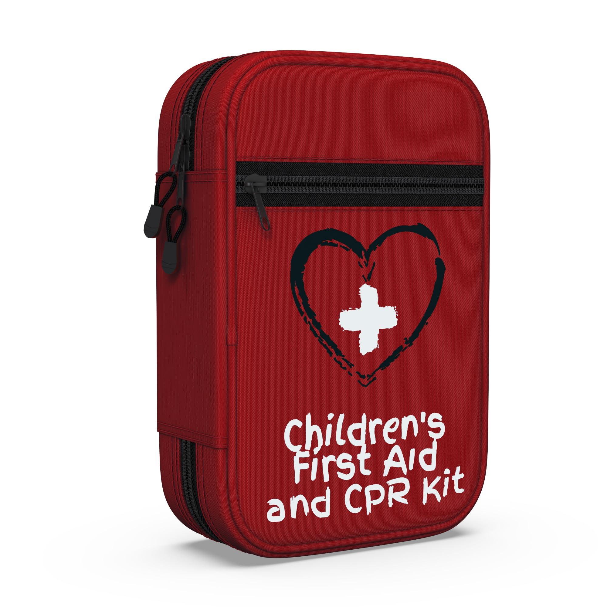 The Life Safety Pro Small, First Aid and CPR Kit for children, toddler, and kids. Large Variety of Bandages to fit your childs injuries. Perfect travel first aid kit, Diaper Bag, Backpack, Car, and More. Quick and Effect