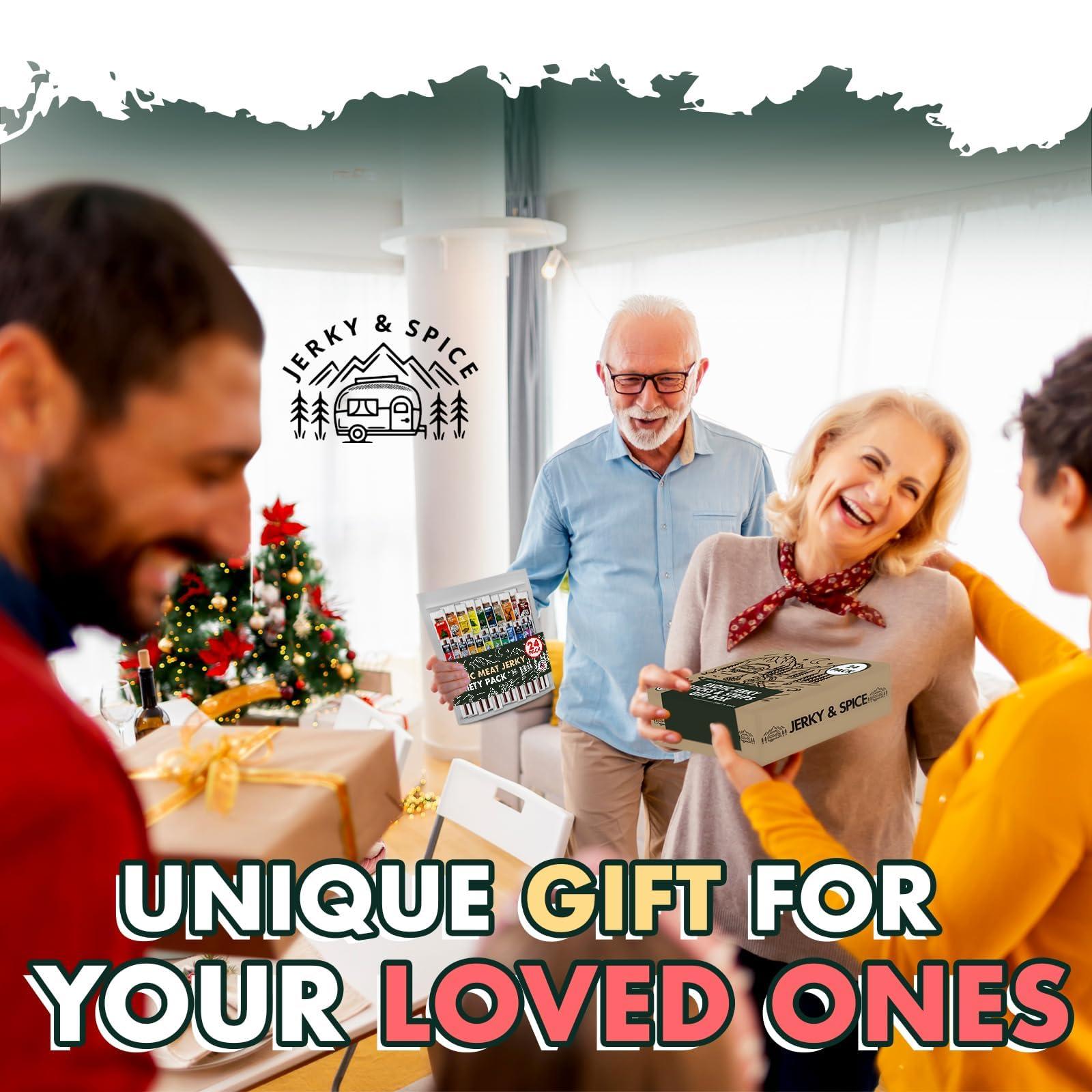 Buffalo Bob's Buffalo Bob\'s Wild Game Meat Snacks (24 pack), Beef Jerky Assortment Pack of Flavorful Strips & Sticks, Exotic Jerky Gift Baskets for Men, Meat Variety Pack for Valentines & Christmas, Meat Bouquet