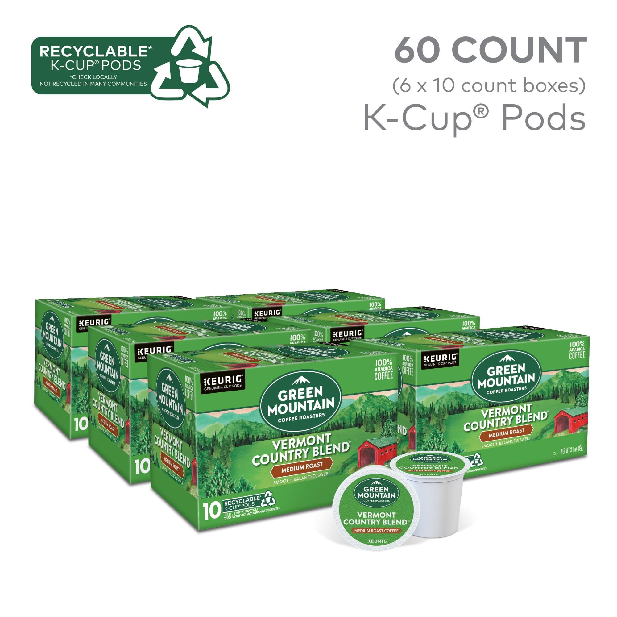 Green Mountain Coffee Roasters Green Mountain Coffee Roasters Vermont Country Blend Keurig Single-Serve K-Cup Pods, Medium Roast Coffee, 60 Count (6 Packs of 10)