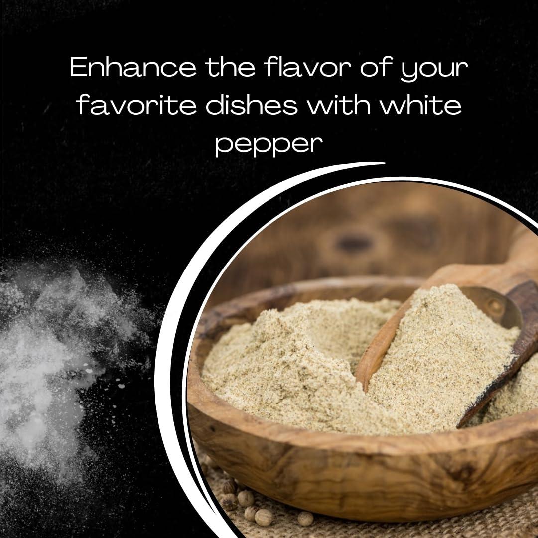 Jellybean Foods JellyBean Foods Gabby\'s Ground White Pepper - White Pepper Powder - Culinary White Pepper - White Pepper Enhance Flavor - Small Batch Ground White Pepper - Easy White Peppercorn Powder (5 oz)