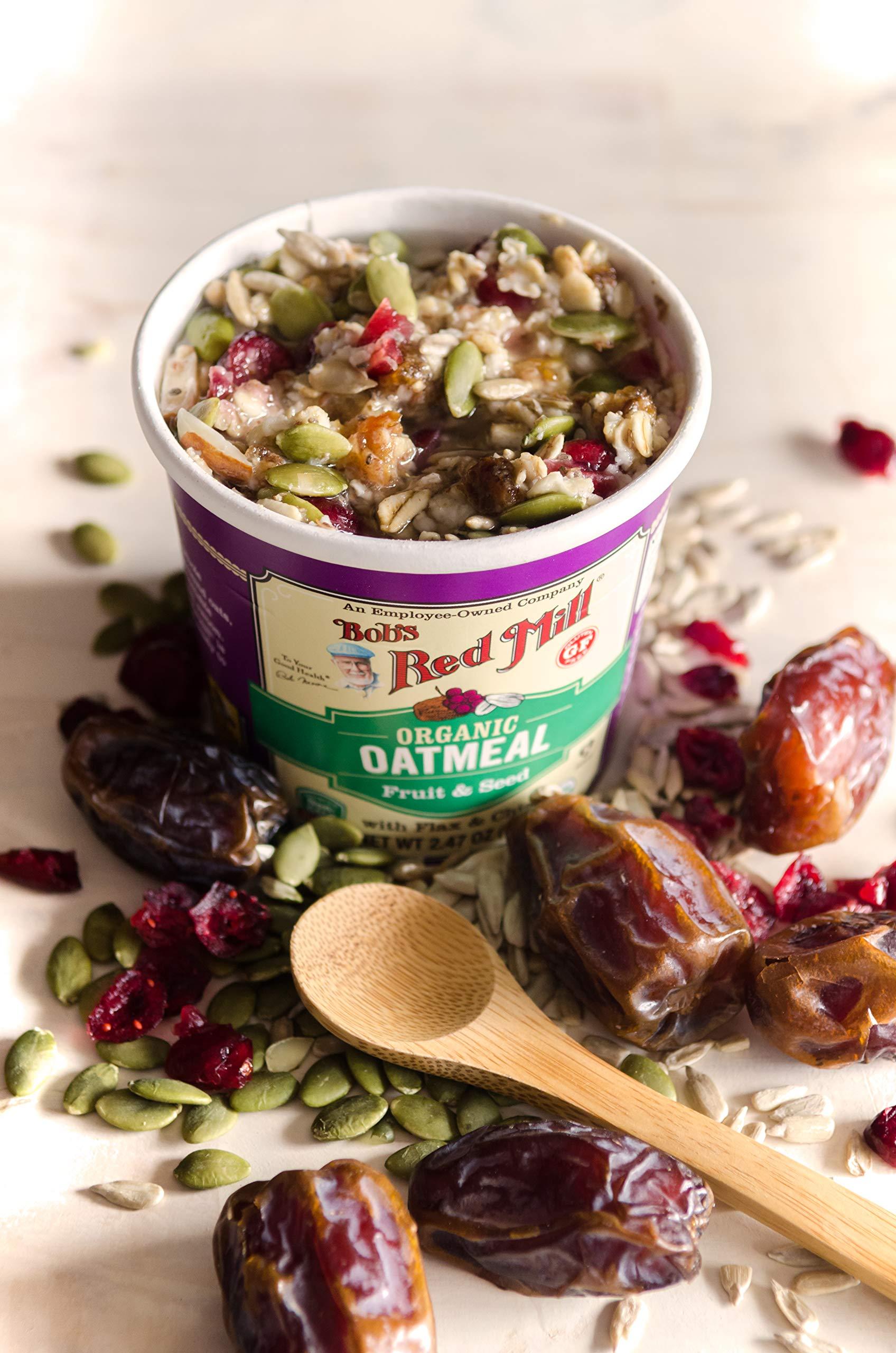 Bob's Red Mill Bob\'s Red Mill Organic Gluten Free Oatmeal Cup, Fruit & Seed, 2.47 Ounce (Pack of 1), Non-GMO, Whole Grain, Kosher