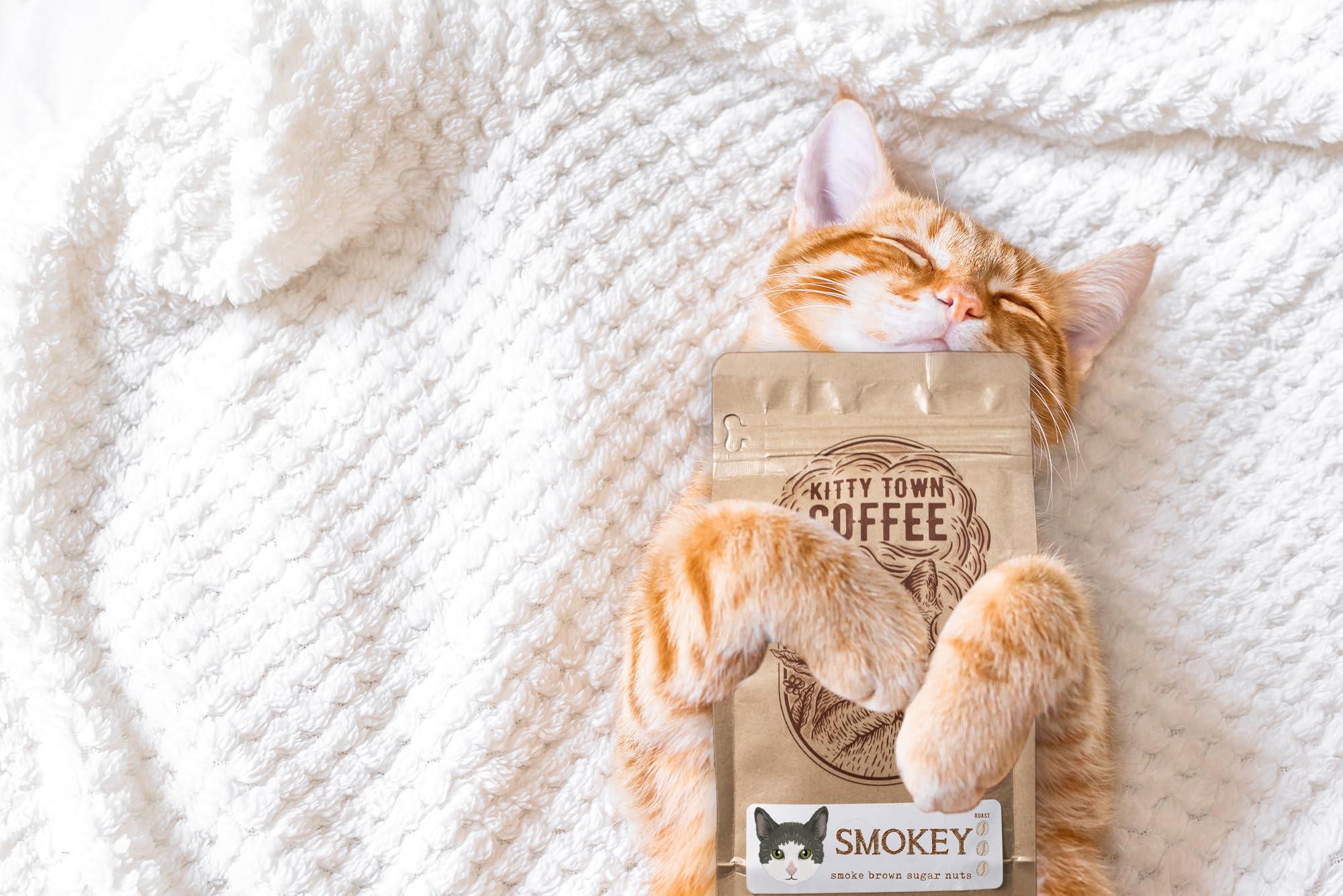 Kitty Town Coffee Kitty Town Coffee: Smokey Dark Roast Coffee From Brazil 2lb (32oz) Whole Bean
