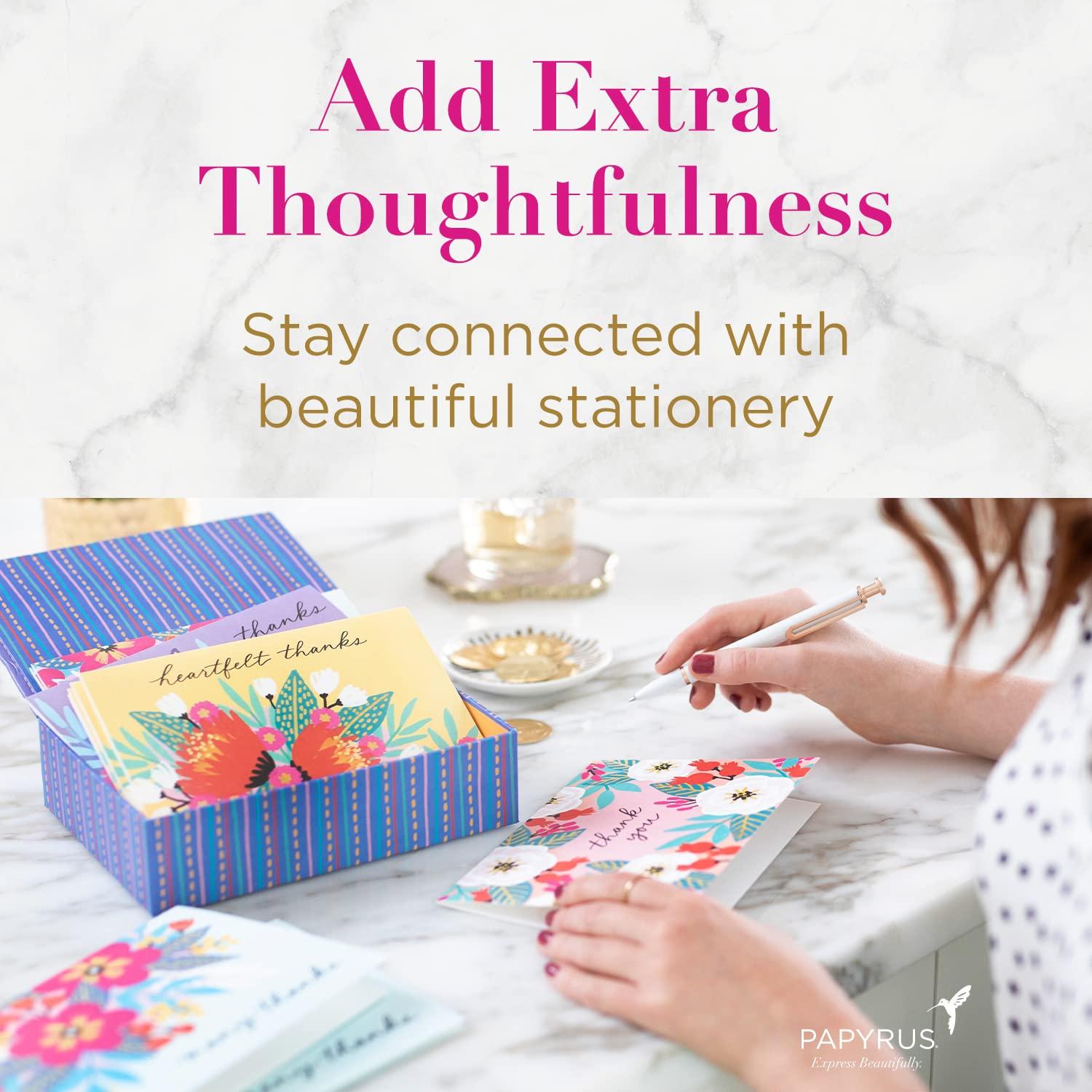 Papyrus Papyrus Blank Cards with Envelopes, Gold, Black and Cream (16-Count)