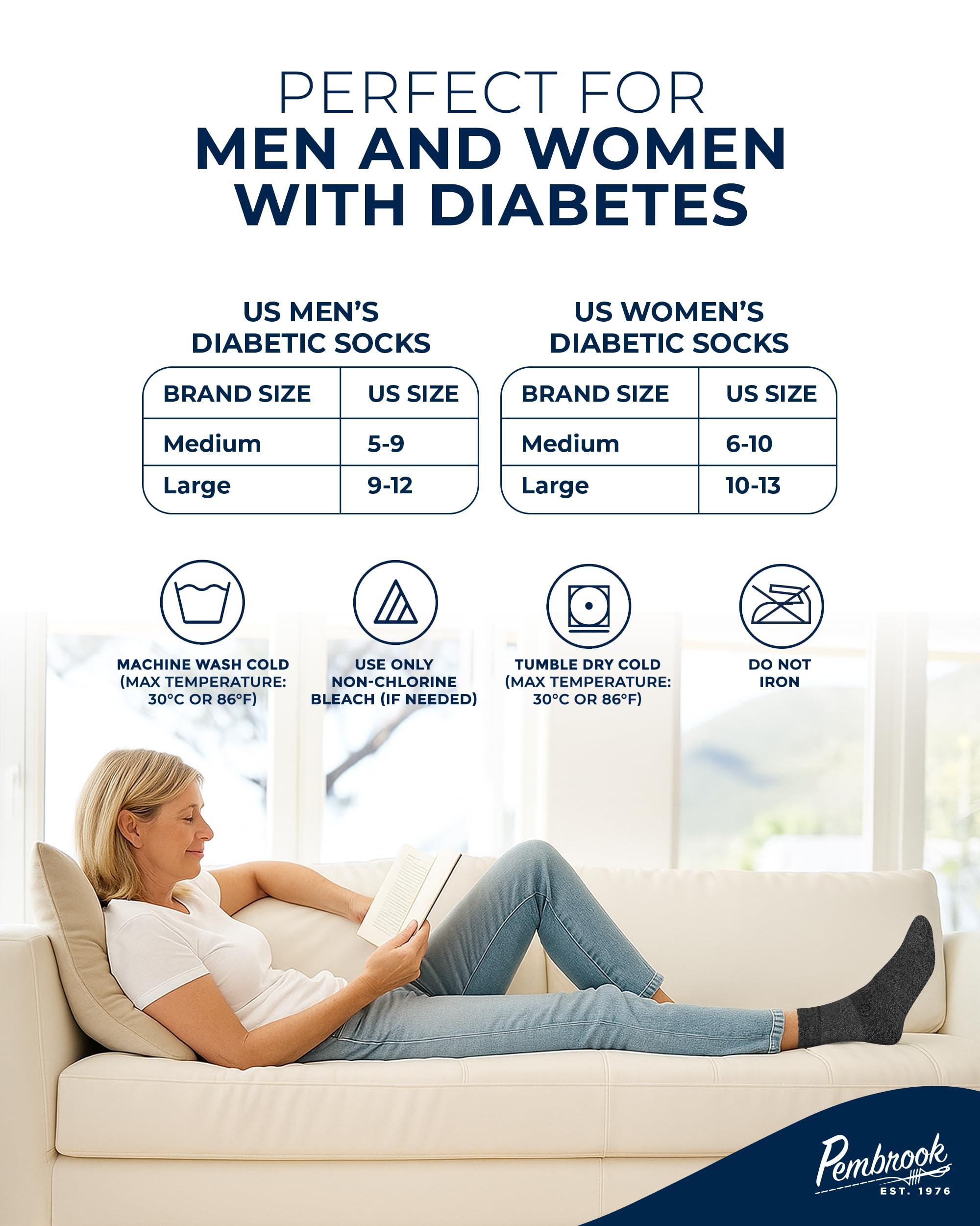 Pembrook Pembrook Bamboo Viscose Diabetic Socks for Women & Men - 6 Pairs Ankle Socks for Swollen Feet | Neuropathy Socks | Moisture Wicking Diabetes Socks | Tan, Light Tan, Navy, Light Blue, Grey, Light Grey