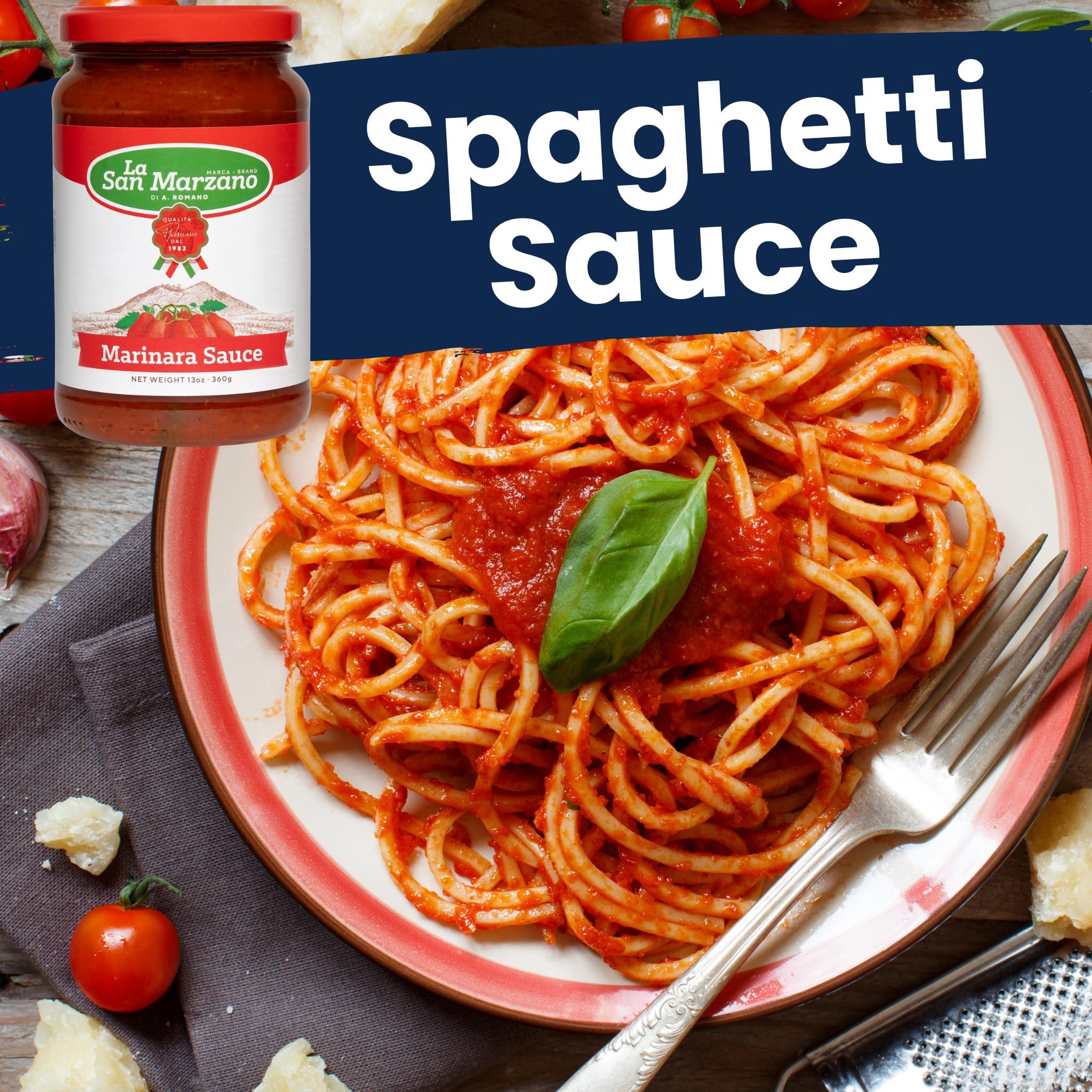 La San Marzano La San Marzano - Marinara Sauce - Pasta Sauce with 100% Italian Tomatoes Made in Italy - Peeled Tomatoes with Fresh and Natural Ingredients Non GMO Tomatoes, Vegan, Gluten Free, Kosher, Mediterranean Diet 13 Ounce Jar