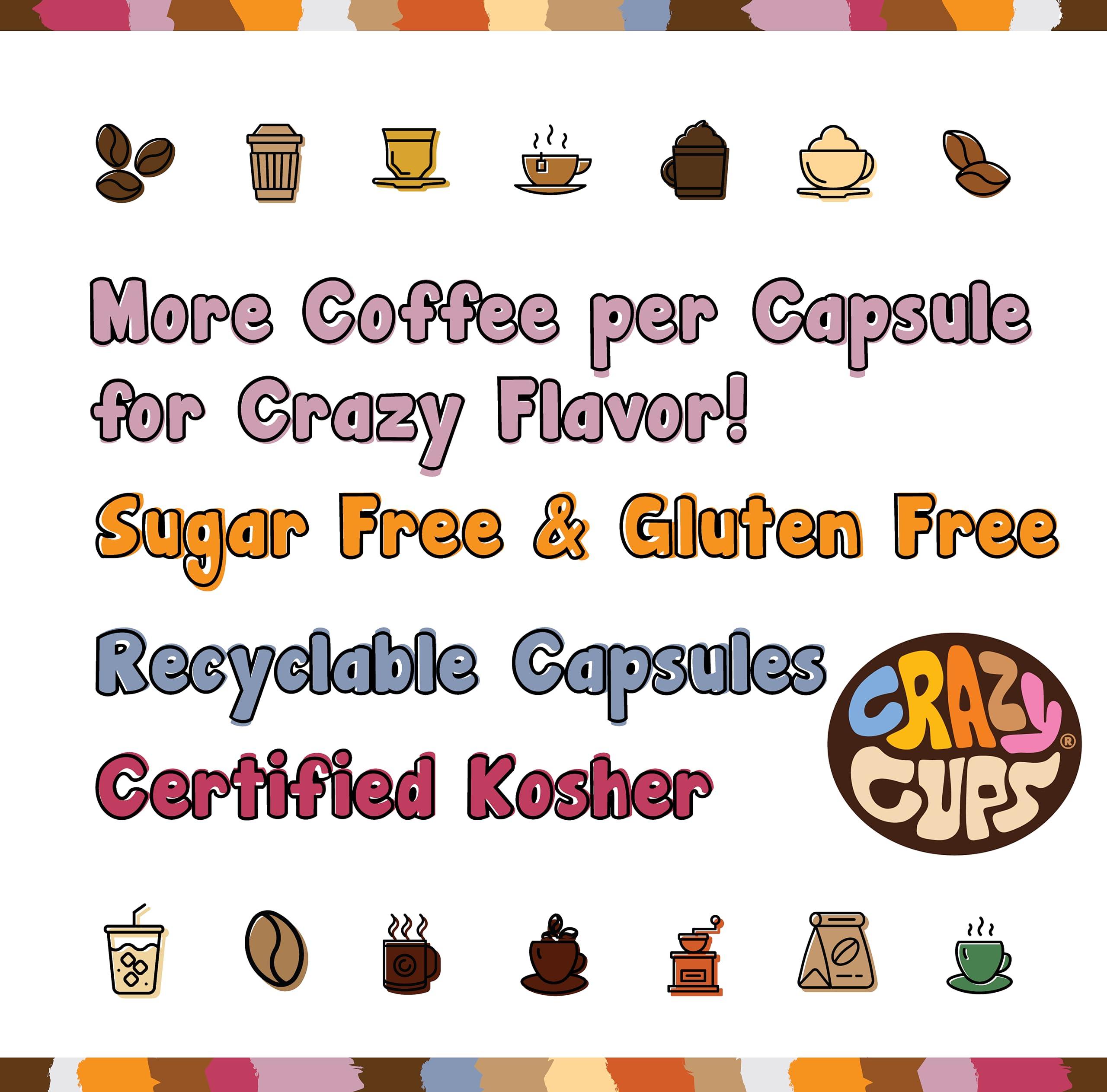 Crazy Cups Crazy Cups Flavored Coffee Pods, Peppermint Chocolate Mocha Coffee, Single Serve Coffee for Keurig K-Cups Machines, Hot or Iced Coffee, Medium Roast Coffee in Recyclable Pods, 80 Count Value Pack(Pack of 1)