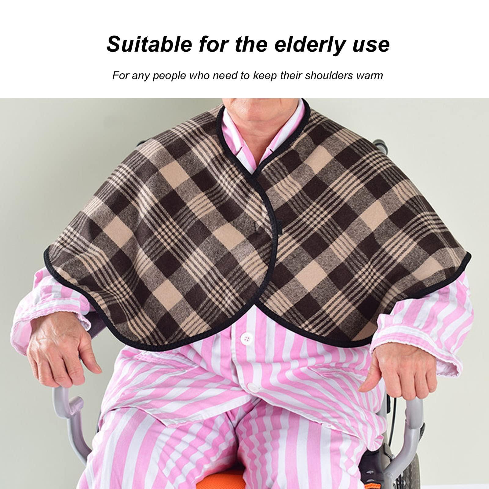 Ymiko Wheelchair Shawl, Plus Velvet Thickened Wheelchair Care Shawl, bedridden Patient Shoulder Warm Blanket Cloak Shoulder Blanket, Suitable for Aged Care Products