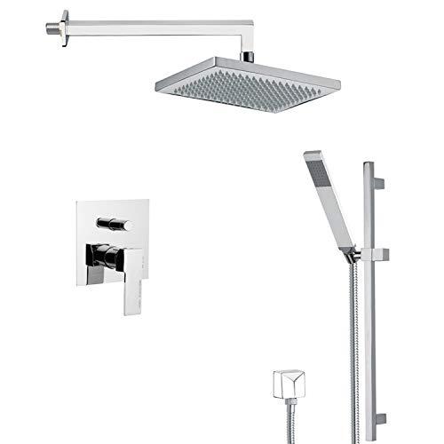 Remer Remer SFR7545-CR SFR7545 Autunno Sleek Shower Faucet Set with Sliding Rail, Polished Chrome