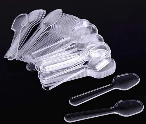 erioctry 500PCS Clear Plastic Mini Plastic Spoon Small Spoon Great Dessert Spoon or Ice Cream Spoon Disposable Plastic Spoon Mini Tasting Spoons Or Tasting Dessert Spoons (Clear)