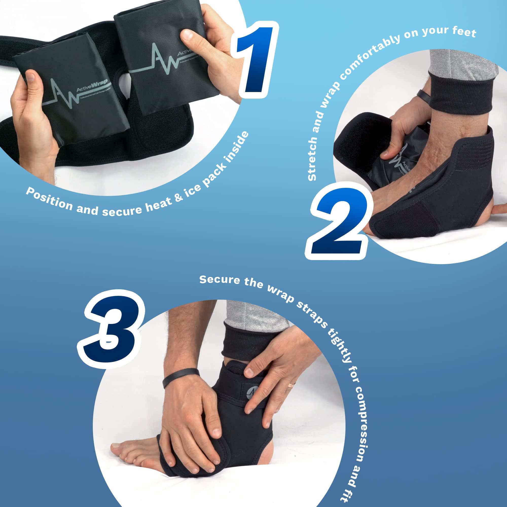 AW ACTIVEWRAP ActiveWrap Foot and Ankle Ice Pack and Hand & Wrist Ice Pack Wrap With Reusable Hot & Cold Packs