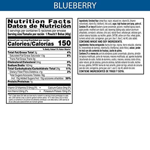 Pop-Tarts Pop-Tarts Baked Pastry Bites, Kids Snacks, School Lunch, Frosted Blueberry (5 Boxes, 25 Pouches)