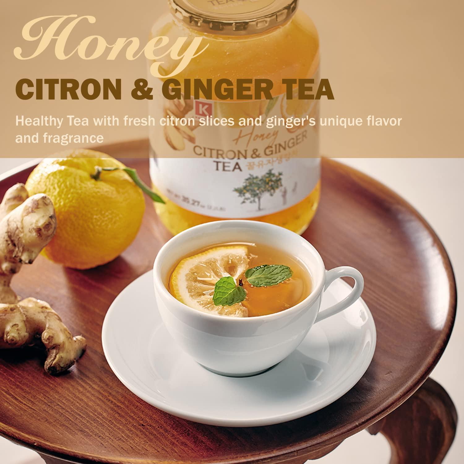 KPANTRY KPANTRY Honey Citron & Ginger Tea - Korean Marmalade with Chemical-free and Fresh Yuzu Citron 35.27 oz 2 Pack - Ginger, and Sundry Honey, Citron Ginger Sauce for Salad, Spread, Jam, Honey Tea, Smoothi