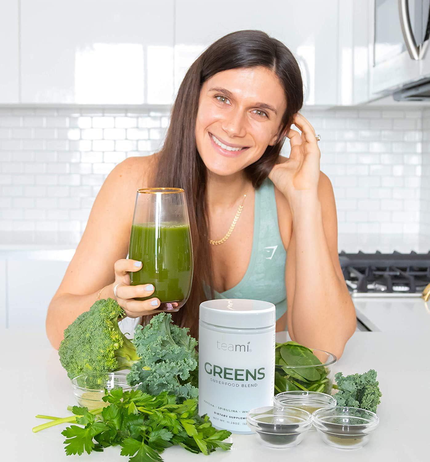 Teami Teami Organic Super Greens & Gut Health Powder - prebiotics and probiotics Powder for Immunity & Digestion - 16 Natural Ingridients with 20 Billion Probioctics