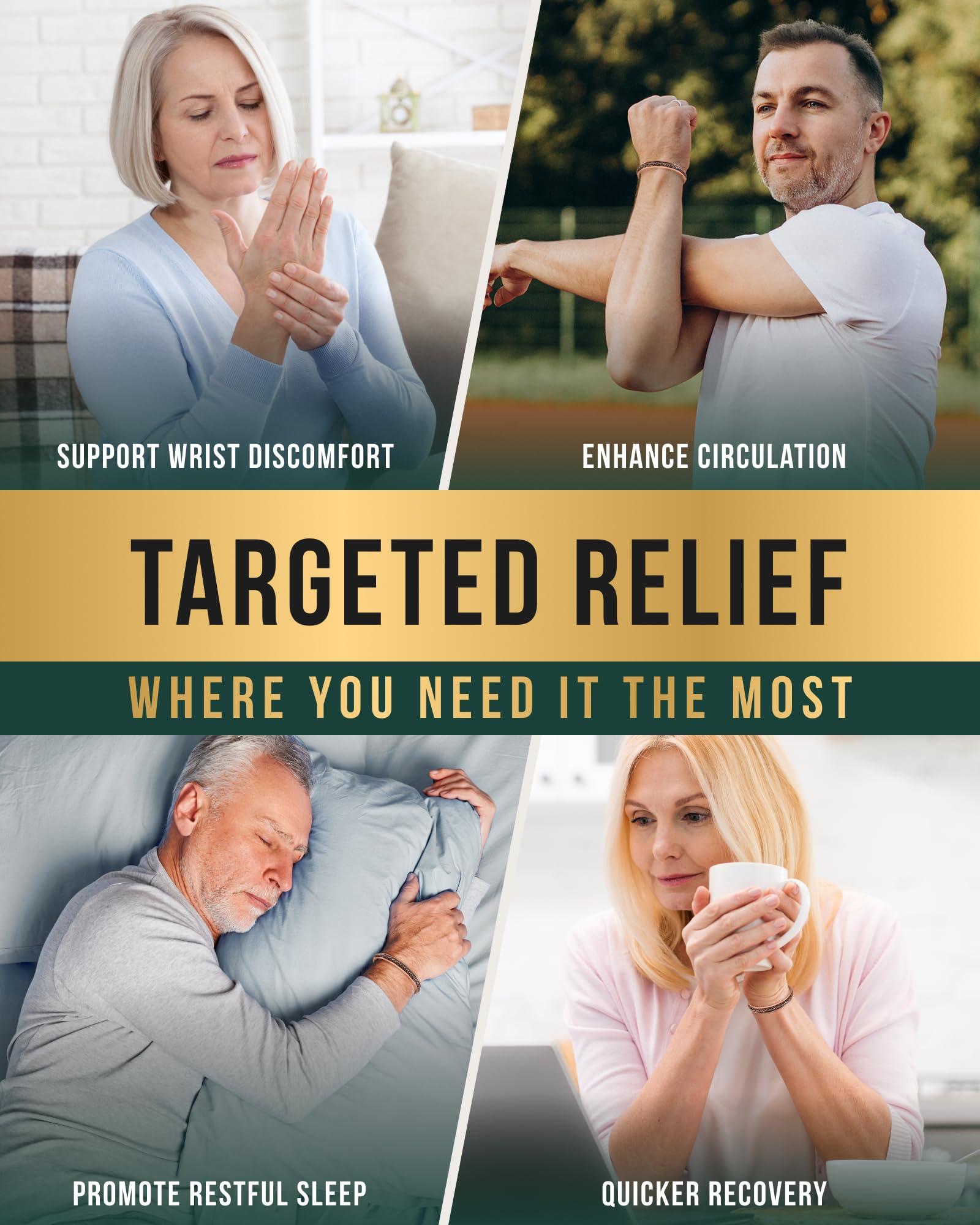 MagnetRX MagnetRX Copper Magnetic Bracelets Effective Pure Copper Bracelet for Men and Women Copper Cuff Adjustable Magnetic Bracelet Bangles (Woven Inlay)