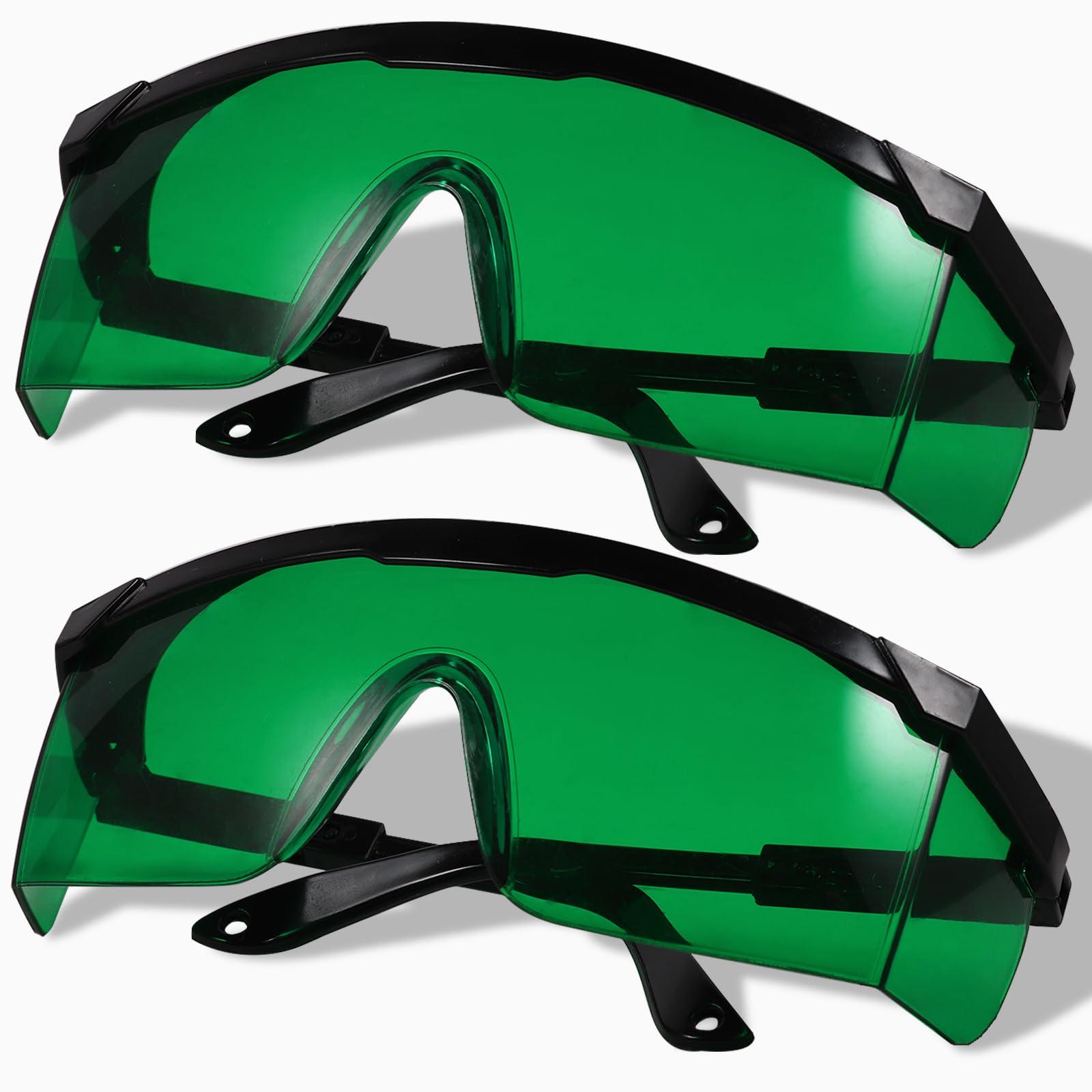 LIGHTMEUP Red Light Therapy Glasses, See-Through Eye Protection for Red Infrared 200-2000nm Full-Coverage Design Adjustable Fit Transparent Green Lenses for Phone & TV Use During Therapy Sessions Pack of 2