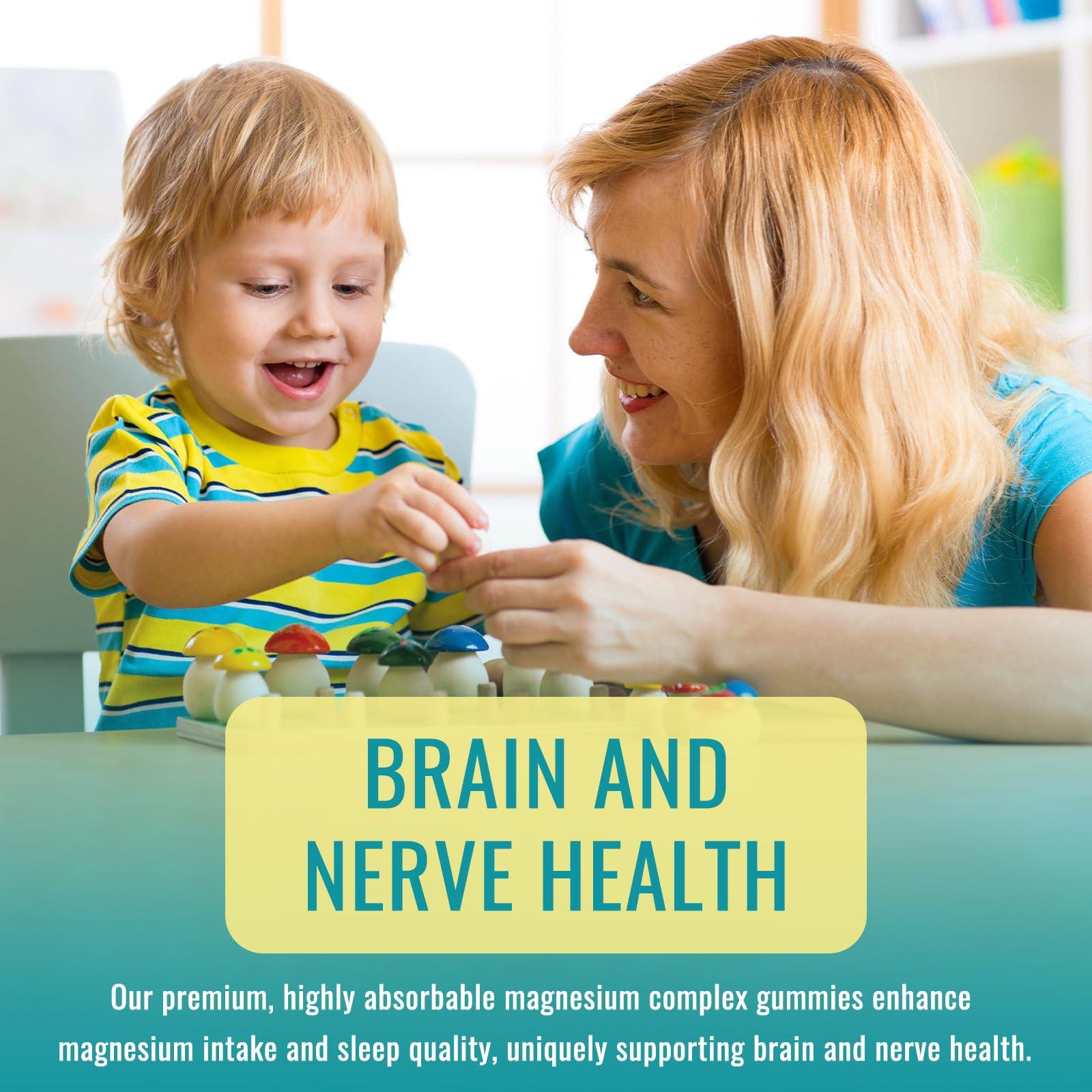 dilib Magnesium Complex Gummies- Calm Chewable Gummies for Kids & Adults- Magnesium Glycinate, Taurate, Citrate, Malate, Supplement-Support Calm Stress Relief, Bone, Muscle, Mood Vegan, 60 Gummies