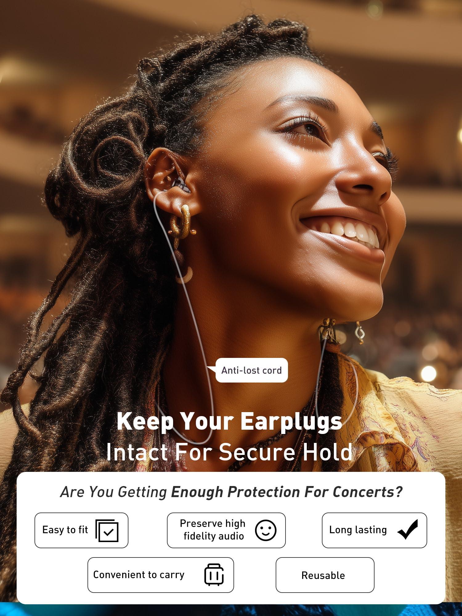 Hearprotek Hearprotek Concert Ear Plugs, 2Pairs Reusable high Fidelity Musician Ear Plugs for Concerts Loud Music-Noise Reduction Ear Protection earplugs for Rave,Festival,Music,Tinnitus Relief