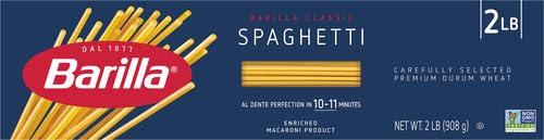 Barilla Barilla Spaghetti Pasta, 32 oz. Box - Non-GMO Pasta Made with Durum Wheat Semolina - Kosher Certified Pasta (Pack of 2)