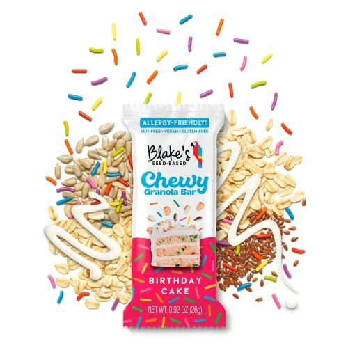 Blake's Seed Based Blake’s Seed Based Chewy Granola Bars — Birthday Cake (5 Count), Vegan, Gluten Free, Nut Free & Dairy Free, Healthy Snacks for Kids or Adults, School Safe, Low Calorie Soy Free Snack
