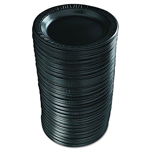 DART Dart 9PBQR 9 in Black Laminated Foam Plate (Case of 500)