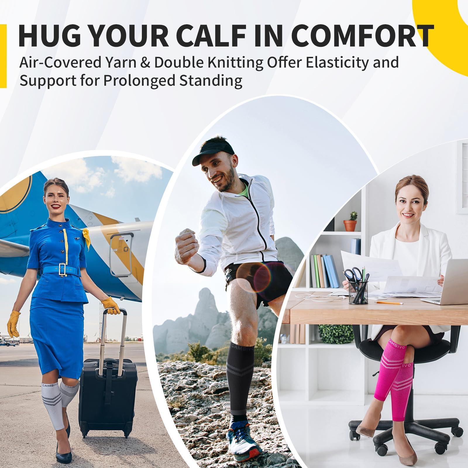 CAMBIVO CAMBIVO Calf Compression Sleeve Men & Women- Shin Splint Brace Support for Legs Pain Relief, Varicose Vein Treatment