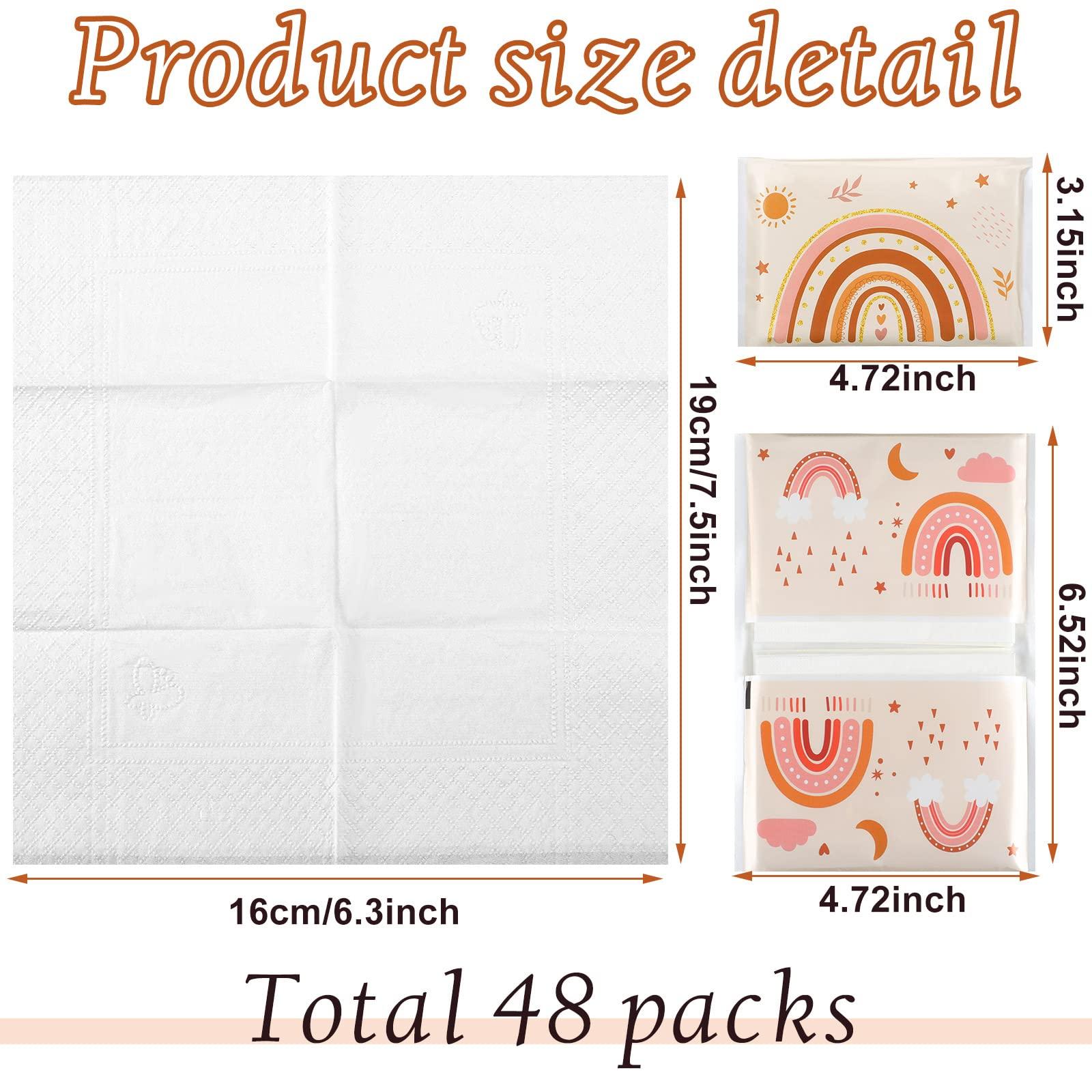 Tinlade Tinlade 24 Packs Facial Tissues 3 Ply Travel Tissue Packs Individual Wallet Size for Travel Wedding Party Favors, 10 Sheets Each, 4 Designs(Rainbow)