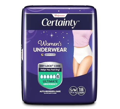 Walgreens Walgreens Certainty Women's Overnight Underwear, Ultimate Absorbency Small/Medium 18.0ea