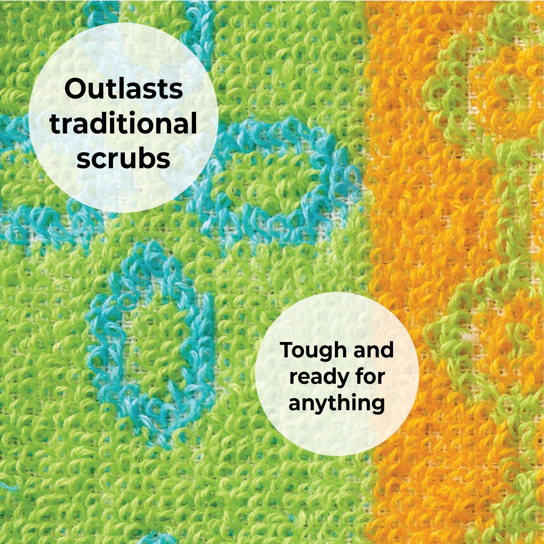 Skoy Skoy Scrub, 4-Pack Reusable, Non-Scratching Dish Scrubber for Kitchen and Household Cleaning, Eco-Friendly, Dishwasher Safe Soft Scrub, Monochromatic Colors