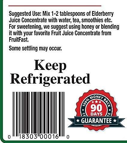 FruitFast Unsweetened Pure Elderberry Juice Concentrate (32 fl. oz.) by FruitFast - Brownwood Acres | Non GMO, Gluten and BPA Free, All Natural Juice Extract - Promotes Healthy Immune Function* 64 Servings