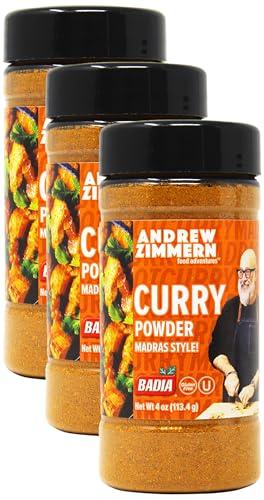 Badia Madras Curry Hot Curry - Andrew Zimmern, 4 Ounce (Pack of 3)