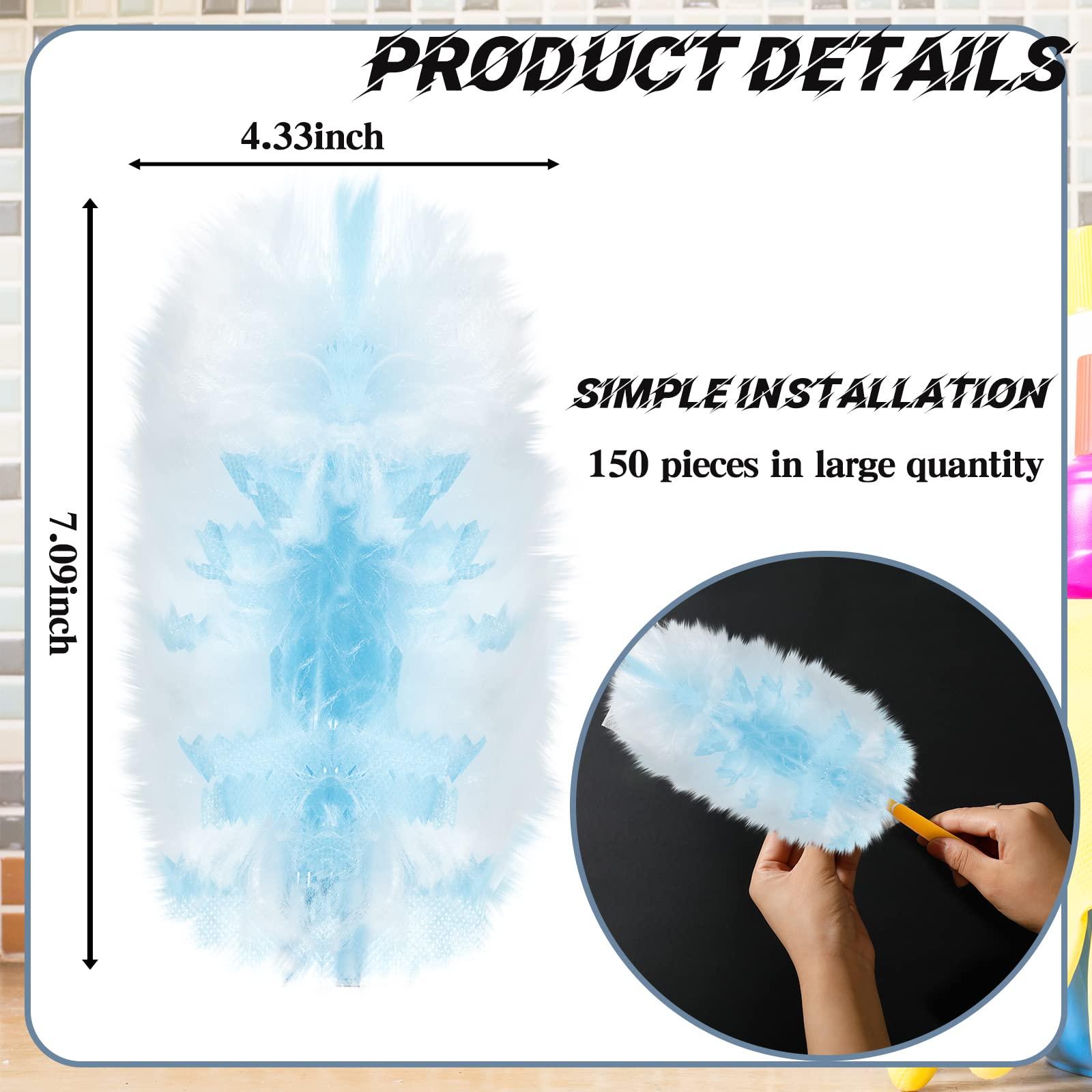 Vesici Vesici 150 Pcs Duster Refills Compatible with Swiffer Dusters Bulk Disposable Replacement Thickened with 1 Handle Heavy Duty for Cleaning, Office (Blue)