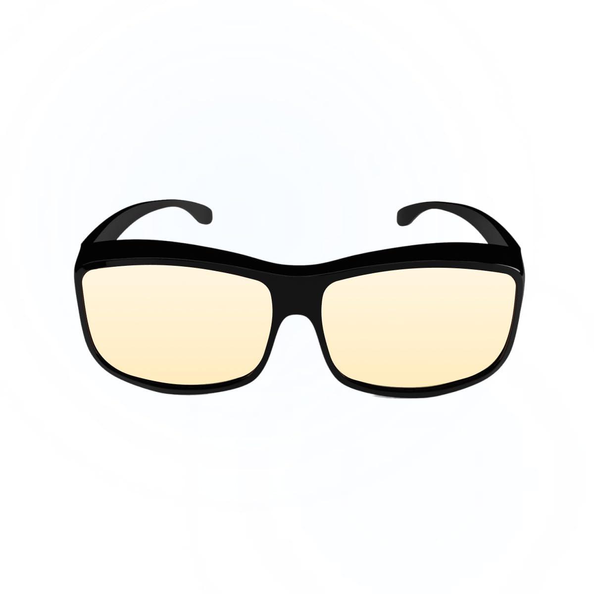 DefenderShield DefenderShield Premium Fit-Over Blue Light Blocking Glasses - Daytime - Yellow Tint to Block Harmful Blue Light from Gaming PC, Laptop and Smartphone Glare - Digital Eye Strain Protection