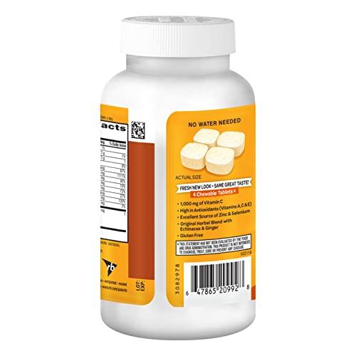 Airborne Airborne 1000mg Vitamin C Chewable Tablets with Zinc, Immune Support Supplement with Powerful Antioxidants Vitamins A C & E - (116 count bottle), Citrus Flavor, Gluten-Free