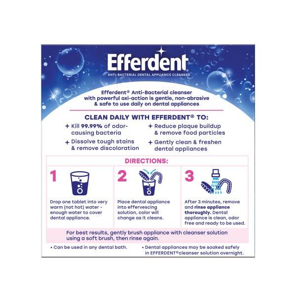efferdent Efferdent Retainer & Denture Cleaner Tablets, Complete Clean, 44 Count, (Pack of 3)